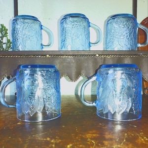 Vintage KIG Indonesia Glass mugs